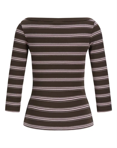 JJXX - JXFifi Striped Boatneck Bluse - Demitasse